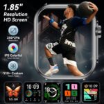 Smart Watch for Men Women 100-Day Standby, 1.85" HD Screen, 110+ Sport Modes, IP68 Waterproof, Heart Rate/Sleep Monitor, Fitness Watch for Android/iPhone (Black) - Image 7