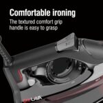 CHI Steam Iron for Clothes, 300+ Holes for Powerful Steaming, Temperature Dial, 1700 Watts, XL 10’ Cord, Auto Shutoff, Lava Infused Ceramic Soleplate, Black (13130) - Image 5