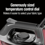 CHI Steam Iron for Clothes, 300+ Holes for Powerful Steaming, Temperature Dial, 1700 Watts, XL 10’ Cord, Auto Shutoff, Lava Infused Ceramic Soleplate, Black (13130) - Image 6