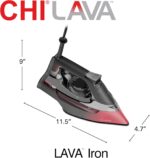 CHI Steam Iron for Clothes, 300+ Holes for Powerful Steaming, Temperature Dial, 1700 Watts, XL 10’ Cord, Auto Shutoff, Lava Infused Ceramic Soleplate, Black (13130) - Image 8