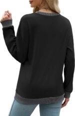 Saloogoe Sweatshirts for Women Crewneck Long Sleeve Loose Fit Tops Color Block Ribbed Trim Fashion 2025 - Image 5