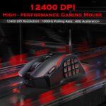 Redragon Gaming Mouse, MMO Mouse Gaming UP 12400 DPI, 19 Macro Programmable Buttons, RGB Mouse with 12 Side Buttons, 8 * 2.4g Weight Tuning for PC Laptop MOBA FPS, M901K, Black - Image 3