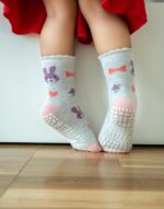RATIVE Non Skid Anti Slip Cotton Dress Crew Socks With Grips For Baby Infant Toddler Kids Girls - Image 7