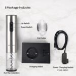Secura Electric Wine Opener, Automatic Electric Wine Bottle Corkscrew Opener with Foil Cutter, Rechargeable (Stainless Steel) - Image 7