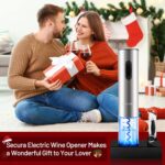 Secura Electric Wine Opener, Automatic Electric Wine Bottle Corkscrew Opener with Foil Cutter, Rechargeable (Stainless Steel) - Image 10