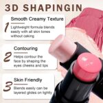 3PCS Cream Contour Stick Makeup Kit Face Contour Highlighter Stick,Smooth Cream Bronzer Contour Blush Stick Long Lasting Highlighter Makeup Stick for Cheeks,Eyes,Lips (02,05,06) - Image 5