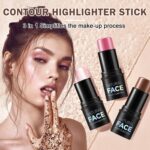 3PCS Cream Contour Stick Makeup Kit Face Contour Highlighter Stick,Smooth Cream Bronzer Contour Blush Stick Long Lasting Highlighter Makeup Stick for Cheeks,Eyes,Lips (02,05,06) - Image 7