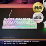 SteelSeries Apex 3 TKL White RGB Gaming Keyboard — Tenkeyless Compact Form Factor — 8-Zone RGB Illumination — Water and Dust Resistant — Whisper-Quiet Gaming Switch - Image 3