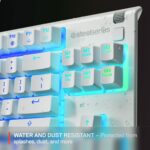 SteelSeries Apex 3 TKL White RGB Gaming Keyboard — Tenkeyless Compact Form Factor — 8-Zone RGB Illumination — Water and Dust Resistant — Whisper-Quiet Gaming Switch - Image 5