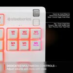 SteelSeries Apex 3 TKL White RGB Gaming Keyboard — Tenkeyless Compact Form Factor — 8-Zone RGB Illumination — Water and Dust Resistant — Whisper-Quiet Gaming Switch - Image 7