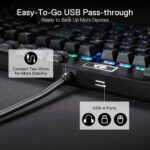 Redragon K550 RGB Gaming Keyboard, 104 Keys + 12 Macro G Keys Wired Mechanical Keyboard w/Aluminum Top Plate, Custom Clicky Purple Switch, Extra USB Port & Wrist Rest - Image 5