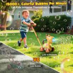 Nicmore Automatic Bubble Machine Toddler Toys: Giraffe Bubble Lawn Mover Outdoor Toy for 1 2 3 4 5 Year Old Boy Girl - Push or Handheld Bubble Maker Blower for Age 1-3 Kids Birthday Gifts - Image 3