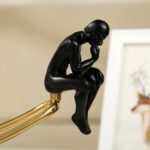 FUNSXBUG The Thinker Statue Thinking Man Statues with Crystal Ball Sculptures Collectible Figurine Home Decor Living Room Decoration Black - Image 9