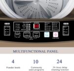 Full Automatic Washing Machine with LED Display, 17.7 lbs Portable Washer Drain Pump, 10 Programs & 8 Water Levels Selections, Ideal for RV, Camping, Apartment, Dorm, Gold - Image 7