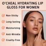 O'CHEAL Lip Gloss for Women, Hydrating Tinted Lip Balm, Natural Glossy Sheer Lip Stain, Lightweight, Plumping, Non Sticky, Long-Lasting, Anti-Wrinkle Lip Butter, Cruelty-Free & Vegan (Light Brown) - Image 3