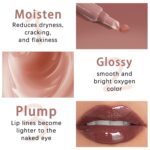 O'CHEAL Lip Gloss for Women, Hydrating Tinted Lip Balm, Natural Glossy Sheer Lip Stain, Lightweight, Plumping, Non Sticky, Long-Lasting, Anti-Wrinkle Lip Butter, Cruelty-Free & Vegan (Light Brown) - Image 6