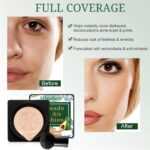 BB Mushroom Air Cushion, Avocado BB/CC Cream, All-Day Lasting Nude Foundation, Even Skin Tone Makeup Base, Easy to Apply, Thin, Moist - Image 4