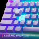 SteelSeries Apex 3 TKL Lavender RGB Gaming Keyboard — Tenkeyless Compact Form Factor — 8-Zone RGB Illumination — Water and Dust Resistant — Whisper-Quiet Gaming Switch - Image 6
