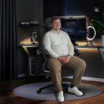 Dowinx Big and Tall Gaming Chair, Suede Fabric Game Chair with Pocket Spring Cushion, High Back Gamer Chair Ergonomic with Footrest for Adults Office, 440LBS, Black - Image 3