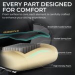 Dowinx Big and Tall Gaming Chair, Suede Fabric Game Chair with Pocket Spring Cushion, High Back Gamer Chair Ergonomic with Footrest for Adults Office, 440LBS, Black - Image 7