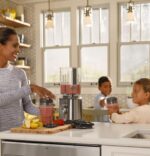 GE 5-Speed Blender + (2) 16 Ounce Blender Cups | Kitchen Essentials for Shakes, Smoothies & More | Large 64 oz Tritan Jar, 8-10 Servings | Stainless Steel Blades & Exterior Finish| 1000 Watts - Image 8