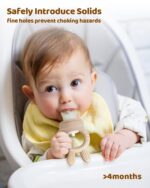 2 Packs Baby Fruit Feeder & Freezer Nibble Tray Combo, Push Pop Baby Food Feeder to Safely Introduce New Foods, Fresh & Frozen Food Silicone Feeder, 100% Food Grade, BPA Free (Caramel & Olive) - Image 3