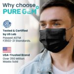 [Pack Of 150] Black Disposable Face Mask, 3-Ply Adult Masks, Facial Cover with Elastic Earloops For Home, Office, School, and Outdoors - Image 5