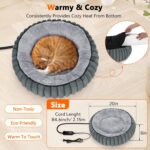 INVENHO Heated Cat Beds for Indoor Cats and Small Dogs, 20" Cozy Donut Heated Pet Bed with Timer & Temp Adjustable, Removable Waterproof Electric Warming Bed for Indoor Cat - Image 6