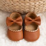 Meckior Infant Baby Girls Soft Sole Bowknot Princess Wedding Dress Mary Jane Flats Prewalker Newborn Light Baby Sneaker Shoes - Image 5