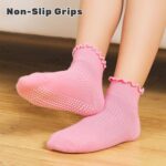 6 Pairs Toddler Ruffle Socks for Girls - Baby Grip Socks with Non-Slip, Cute Grippy Frilly Design - Image 3