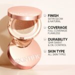Full Coverage Cushion Foundation, Weightless, Skin Fit, Satin Glow Finish, Oil-Control Waterproof Foundation, Sweatproof Flawless,Korean Makeup,Tattoo Cover Up, Buildable(#00N Natural Porcelain) - Image 4