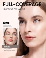 Full Coverage Cushion Foundation, Weightless, Skin Fit, Satin Glow Finish, Oil-Control Waterproof Foundation, Sweatproof Flawless,Korean Makeup,Tattoo Cover Up, Buildable(#00N Natural Porcelain) - Image 5