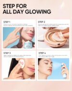 Full Coverage Cushion Foundation, Weightless, Skin Fit, Satin Glow Finish, Oil-Control Waterproof Foundation, Sweatproof Flawless,Korean Makeup,Tattoo Cover Up, Buildable(#00N Natural Porcelain) - Image 10