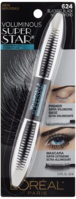 L'Oreal Paris Cosmetics Voluminous Superstar Mascara, Waterproof, Blackest Black, 0.41 Fl. Oz, 1 Count - Image 3