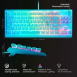 SteelSeries Apex 3 TKL Aqua RGB Gaming Keyboard — Tenkeyless Compact Form Factor — 8-Zone RGB Illumination — Water and Dust Resistant — Whisper-Quiet Gaming Switch - Image 4