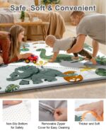 Premium Foam Baby Play Mat 50x50 – Removable & Machine Washable Cover, Extra Thick Padding Playpen Mat, Non-Slip Crawling Mat, Easy to Clean for Infants, Toddlers & Babies - Image 5