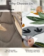 Premium Foam Baby Play Mat 50x50 – Removable & Machine Washable Cover, Extra Thick Padding Playpen Mat, Non-Slip Crawling Mat, Easy to Clean for Infants, Toddlers & Babies - Image 8