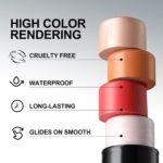 FOCALLURE 3 Pcs Cream Contour Sticks,Shades with Highlighter & Bronzer & Blush,Non-greasy Long-wear Face Contouring Pen,Easy to Sculpt the Face and Create a Lightweight Finishing Makeup,DEEP - Image 7