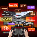 SANSUI 34 Inch 240Hz Ultrawide Curved Gaming Monitor UWQHD 3440×1440, 21:9 2K Curved Monitor 1500R,HDR400,Fast VA, PIP/PBP,AI Crosshair,AIPQ(Visual Enhance),MPRT 1ms,HDMI2.1*2,DP1.4*2(DP Cable Incl.) - Image 3