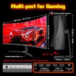 SANSUI 34 Inch 240Hz Ultrawide Curved Gaming Monitor UWQHD 3440×1440, 21:9 2K Curved Monitor 1500R,HDR400,Fast VA, PIP/PBP,AI Crosshair,AIPQ(Visual Enhance),MPRT 1ms,HDMI2.1*2,DP1.4*2(DP Cable Incl.) - Image 10