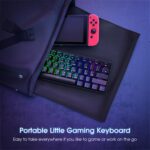 Portable 60% Mechanical Gaming Keyboard, Wired Keyboard with Blue Switches,LED Customization Backlit,61 Keys Ultra-Compact Mini OfficeKeyboard for PC/Mac/Xbox,Easy to Carry On Trip-Black - Image 6