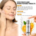 Vitamin C Serum for Face, Anti Aging 20% Super C Retinol Serum With Hyaluronic Acid, Vitamin E, Collagen Peptides, Wrinkle Serume for Dark Spot, tighten, firming, lift, Brightening-1.7 Fl Oz - Image 7