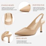 Rilista Women's Slingback Kitten Heels Closed Pointed Toe Wedding Party Dress Pumps Shoes - Image 6