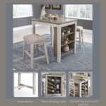 Signature Design by Ashley Skempton 3 Piece Counter Height Dining Set, Includes Table and 2 Barstools, Whitewash - Image 5