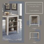 Signature Design by Ashley Skempton 3 Piece Counter Height Dining Set, Includes Table and 2 Barstools, Whitewash - Image 7