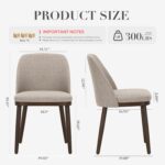 COLAMY Upholstered Dining Chairs Set of 6, Modern Kitchen Chairs with Back, Fabric Side Dining Room Chairs with Wood Legs for Kitchen Dining Room Restaurant, Camel - Image 3