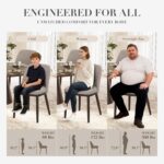 COLAMY Upholstered Dining Chairs Set of 6, Modern Kitchen Chairs with Back, Fabric Side Dining Room Chairs with Wood Legs for Kitchen Dining Room Restaurant, Camel - Image 4