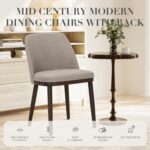 COLAMY Upholstered Dining Chairs Set of 6, Modern Kitchen Chairs with Back, Fabric Side Dining Room Chairs with Wood Legs for Kitchen Dining Room Restaurant, Camel - Image 5