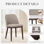 COLAMY Upholstered Dining Chairs Set of 6, Modern Kitchen Chairs with Back, Fabric Side Dining Room Chairs with Wood Legs for Kitchen Dining Room Restaurant, Camel - Image 7