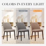 COLAMY Upholstered Dining Chairs Set of 6, Modern Kitchen Chairs with Back, Fabric Side Dining Room Chairs with Wood Legs for Kitchen Dining Room Restaurant, Camel - Image 9